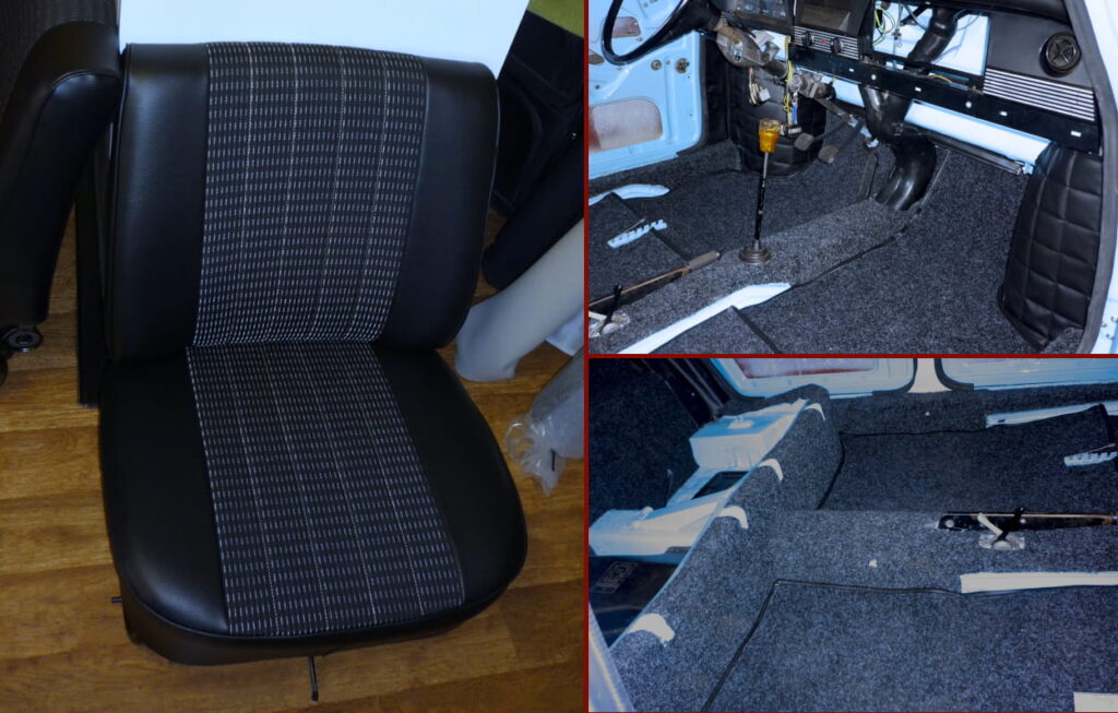 Nové čalounění sedaček a interiéru vozů Škoda 100 a 110